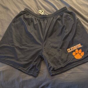 Clemson Men's Navy Athletic Mesh Shorts with Clemson Logo